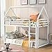 thumbnail image 3 of Merax Bunk Bed Twin Over Twin Metal Floor Bunk Bed with Ladder, House Shaped Bunk Bed Frame with Metal Slats for Dormitory and Bedroom, Space Saving, No Box Spring Needed, 3 of 4