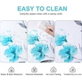 thumbnail image 5 of Teal Floral Tablecloth Oval, Watercolor Flower Table Cloth, Spring Summer Waterproof Table Cover, Wrinkle Free Tablecloth for Outdoor Dining Table Parties, Teal and Gray, 60x84 Inch Oval, 5 of 6