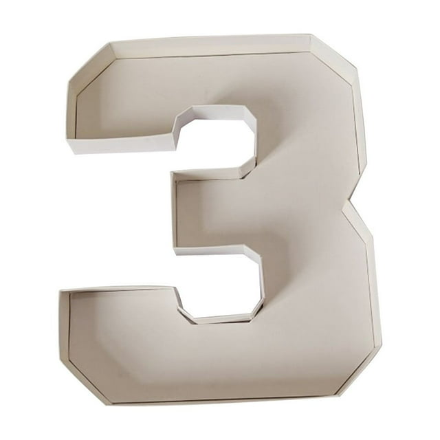 Number Candy Box Letter Snack Box Creative Graduation Fruit Platter Sum Snack Plate, Paper Box Used For Birthday Anniversary Party Candy Cup Cake Container(3, 1 pc)