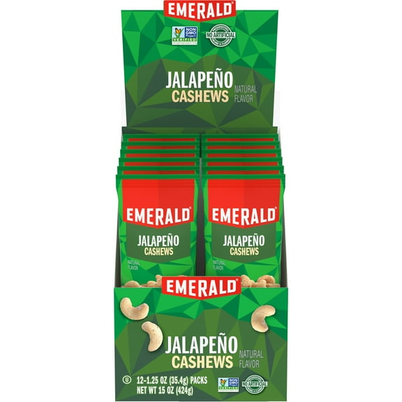 Emerald Nuts, Jalapeno Cashews, 12 Ct Box