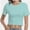 Aqua, variant on Women's Short Sleeve Crop Top - Crew Neck Fitted Shirt, Soft Stretch Casual & Workout T-Shirt, Basic Slim Fit Tee for Going Out
