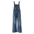thumbnail image 5 of ClodeEU Women's Denim Bib Overall Jumpsuit ,Spaghetti Strap Romper with Pockets for Summer Dark Blue,Womens Plus L, 5 of 8