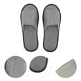thumbnail image 3 of Unique Bargains 1 Pair Disposable Slippers Foldable Open-Toed Linen Slippers Hotel Slippers for Family Gray, 3 of 5