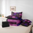 thumbnail image 6 of Castle Fairy Purple Pink Grid Bedding Comforter Set 7-Piece for Teenagers,Retro Geometric Checkered King Bedding Sets,Vintage Aesthetic Ultra Soft Bed Sheets,Breathable Home Decor,Reversible, 6 of 8