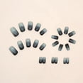 thumbnail image 4 of Uñas postizas cortas cuadradas con punta francesa, brillantes y reutilizables, 24 unidades A32, 4 of 5