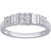 Forever Bride 1/6 Carat T.W. Baguette and Round Diamond Sterling Silver Anniversary Band