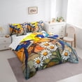 thumbnail image 3 of jejeloiu Cute Hummingbird 7-Piece Bedding Comforter Set,Rustic Daisy Flower King Bedding Sets,Colorful Glass Bed Sheets For Men Women,Luxury Bedroom Decor, 3 of 8