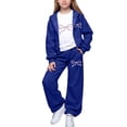 thumbnail image 2 of yuCgh Girls' 3-Piece Set Base Layer & Jacket Outfit, Layered Winter Wear, Thermal Top, Pants, and Lightweight Jacket, Warm and Cozy for Cold Weather Activities,Blue 8Y, 2 of 6