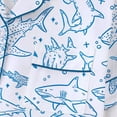 thumbnail image 5 of Yuncity Cute Pajama Sets For Women 2 Piece Shark Print Summer Short Sleeve Button Up Top With Shorts Pjs Sleepwear Loungewear Nightwear,Size S-2Xl White, 5 of 5