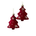 thumbnail image 2 of Litrail Red Flocking Christmas Pendant Ornaments - 2PCS Small Lightweight Plastic Decorations, Shiny Exquisite Holiday Ornaments for Christmas Tree, Window & Home Festive Decor, 2 of 6