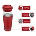 thumbnail image 5 of Aquaphile Vacuum Insulated Coffee Travel Mug - Double Walled Reusable Tumbler Cups Red 17 Fluid Ounces, 5 of 7