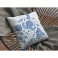 thumbnail image 4 of 26â€ Blue White Wildflower Indoor Outdoor Throw Pillow, 4 of 4