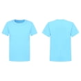 thumbnail image 5 of Miaeowve Kids Boys Solid Color Short Sleeve T-shirt Summer Active Casual Tops Round Neck Tee Outdoor Sky Blue 140, 5 of 6