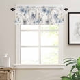 thumbnail image 3 of nqOlkjepod Blue White Floral Farmhouse Short Window Curtain Valances, Botanical Garden Flowers Leaves Rod Pocket Kitchen Valances for Living Room Bedroom Bathroom Cafe, 1 Panel - 60" x 18", 3 of 8