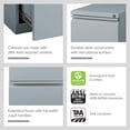 thumbnail image 5 of Hirsh 20" Deep Mobile Pedestal File Cabinet 2 Drawer File-File, Letter Width, Platinum, 5 of 14