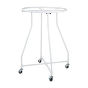 SSWBasics Boutique White Pipe Round Clothing Rack - 48”H x 36” Diameter