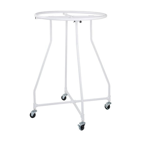 SSWBasics Boutique White Pipe Round Clothing Rack - 48”H x 36” Diameter