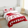 thumbnail image 3 of jejeloiu Football Gamer Gaming Bedding Comforter Set,Rugby Sport Lovers Twin Comforter Sets,White Red Bedding Set For Boys,Breathable Home Decor Reversible,2pcs, 3 of 8