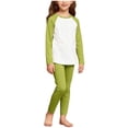 thumbnail image 3 of QSXADF Warm Thermal Underwears Set for Kids Solid Color Blocking Sweatshirt Set Long Sleeve Relaxed Thermal Outfit Children Clothing Set, 3 of 6