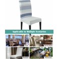 thumbnail image 6 of Stretch Chair Covers Set of 6, Rural Farmhouse Black Stripe Universal Fit Elastic Decorative Dining Chairs Slipcovers for Wedding, Banquet, Abstract Retro Line, 6 of 6