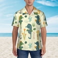thumbnail image 4 of Bixox Men's Hawaiian Shirts Men's Seahorse Print Short-Sleeve Shirt-Large, 4 of 8