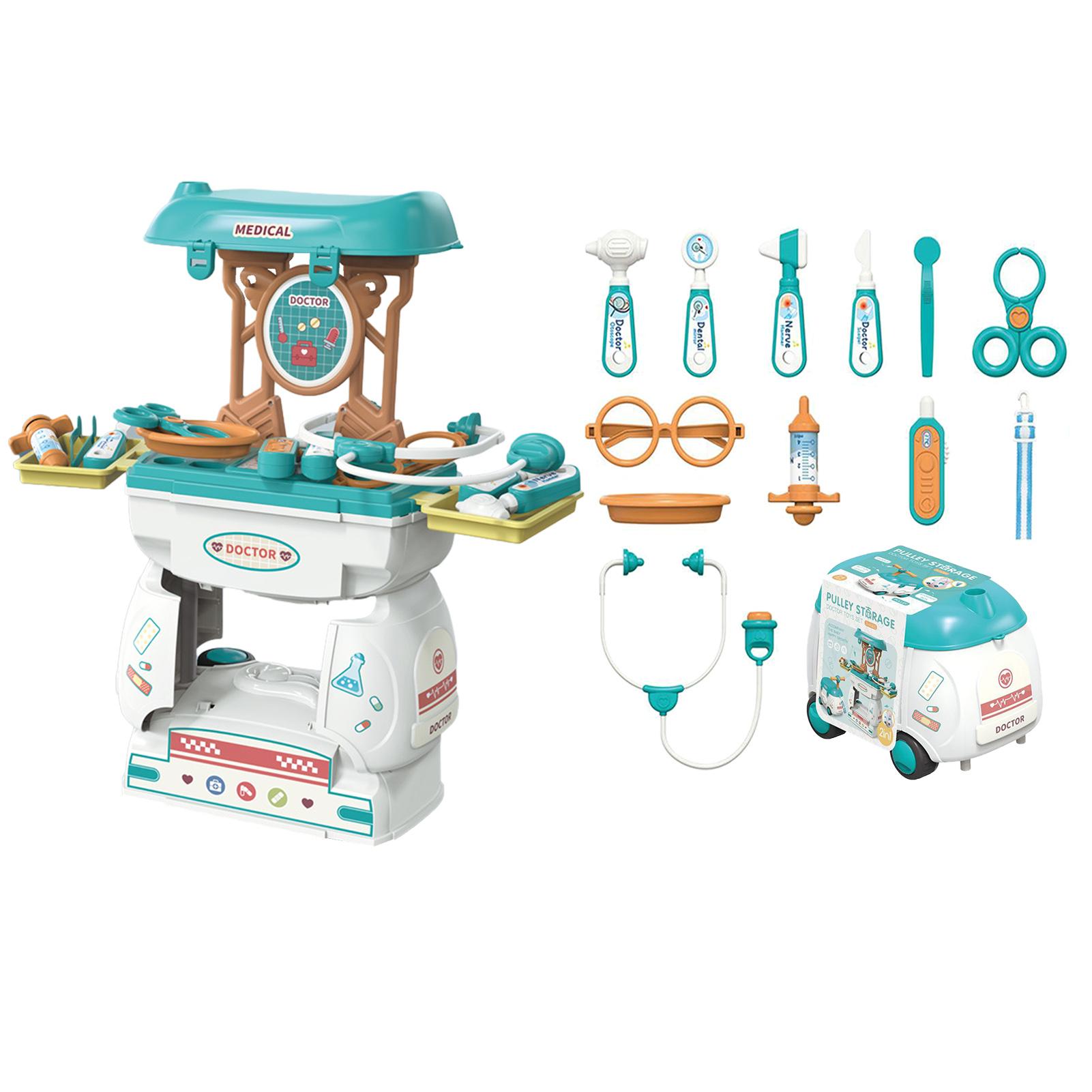Pretend Play Kids Cosmetic Set Flexible Makeup Doctor Tool Storage