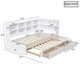 thumbnail image 3 of Noble House Corvella Twin XL to King Expandable Daybed with Storage Drawers, Open Shelves, LED and USB, White, 3 of 8