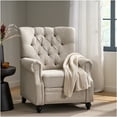 thumbnail image 6 of JERFIT Modern Push Back Recliner Chair with Tufted Back and Nailhead Trim, Beige Fabric Accent Armchair for Living Room, 6 of 10