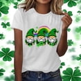 thumbnail image 1 of Ailaofu T-Shirt Amusant à Imprimé de Trèfle pour la Saint-Patrick pour Femmes, T-Shirt d'Été Décontracté à Manches Courtes et Col Rond, 1 of 5
