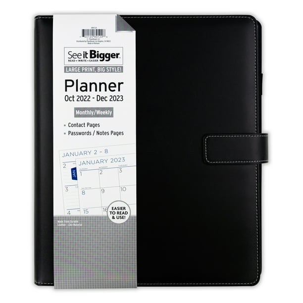 See It Bigger Monthly & Weekly Padfolio Planner, Oct 2022 Dec 2023 (9
