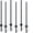 Pack of 6, variant on 4 Ft Heavy-Duty U-Shaped Metal Fence Posts, Black Powder-Coated No-Dig Stakes with Adjustable Hooks, for Wire Mesh, Garden & Temporary Fencing
