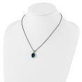 thumbnail image 4 of 925 Sterling Silver Necklace with Pendants Chain Shey Couture 14K Accent 18 Inch Antiqued Oval London Blue Topaz 12 mm, 4 of 5