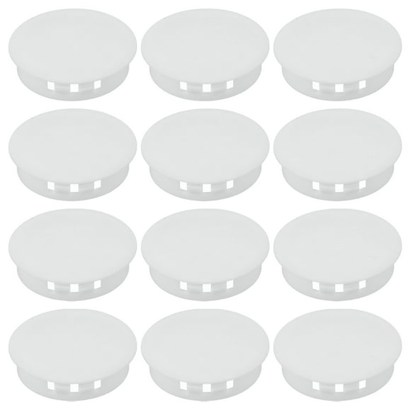 Uxcell 42mm/1-5/8" Plastic Hole Plugs, Flush Type Round Plug Snap in Locking Screw Hole Covers White 12 Pcs