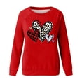 thumbnail image 4 of Valentines Shirts for Women Trendy Funny Heart Print Long Sleeve Tunic Tops Crew Neck Casual Loose Pullover Sweatshirts(Red,L), 4 of 4