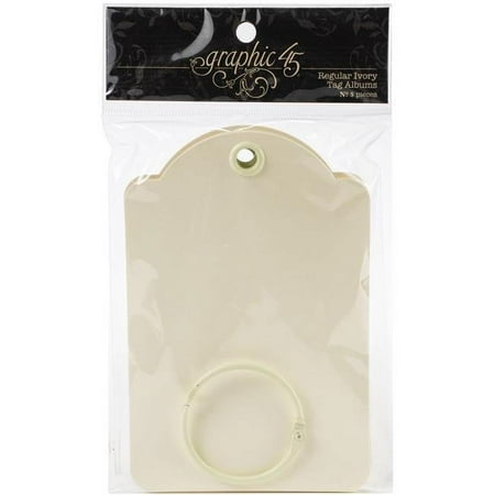 UPC: 0818695016004 | Graphic 45 G4501221 5.75 x 3.87 in. Staples Regular Tag Album – Ivory