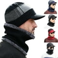 thumbnail image 4 of Winter Hats For Men Skullies Beanie Hat Winter Cap Men Women Wool Scarf Caps Set Bonnet Knitted Hat+Neckerchief Scarves, 4 of 10