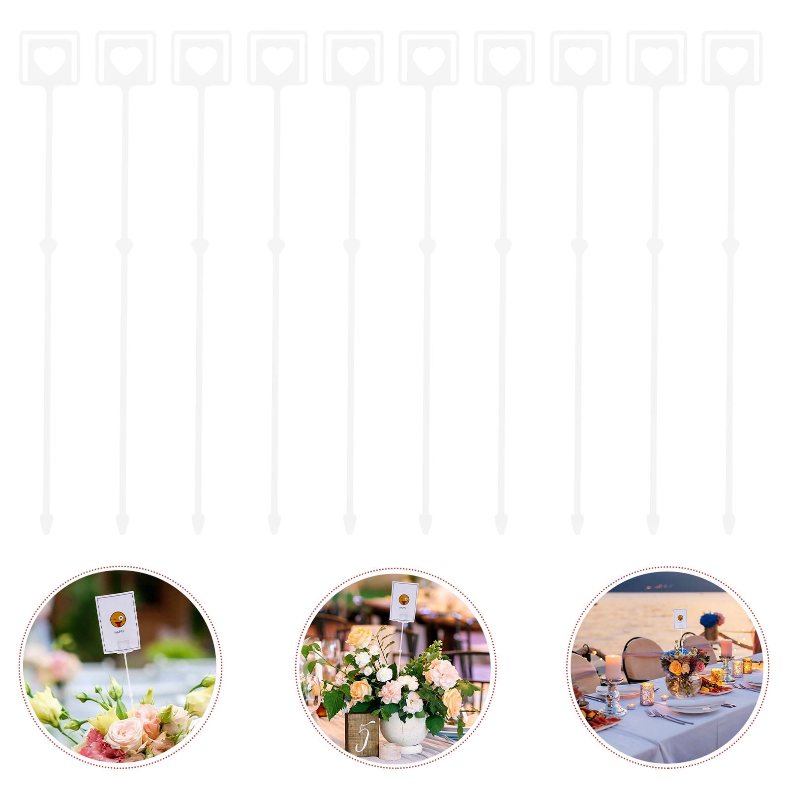 Masteelf 150 PCS Floral Memo Note Clips with Wedding Party Floral Picks Holders for Place Cards and Decorations