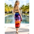 thumbnail image 4 of LA LEELA Women's Bikini Wraps Beach Wrap Sarong Coverup Skirt Bathing suit Swimwear Swimsuit Coverup for Women One Size Rainbow, Palm Tree, 4 of 6