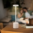 thumbnail image 2 of Home Accents 13.5 Inch LED Cordless Rechargeable Metal Table Lamp with Stepless Dimming, White, 2 of 4