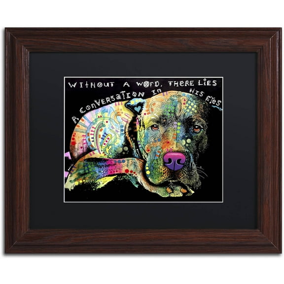 Trademark Fine Art 'Without a Word' Canvas Art by Dean Russo, Black Matte, Wood Frame