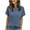 Blue, variant on ZQUUVOU Women's New Solid Color Round Neck Strip Knitted Short Sleeve Top Olive Green