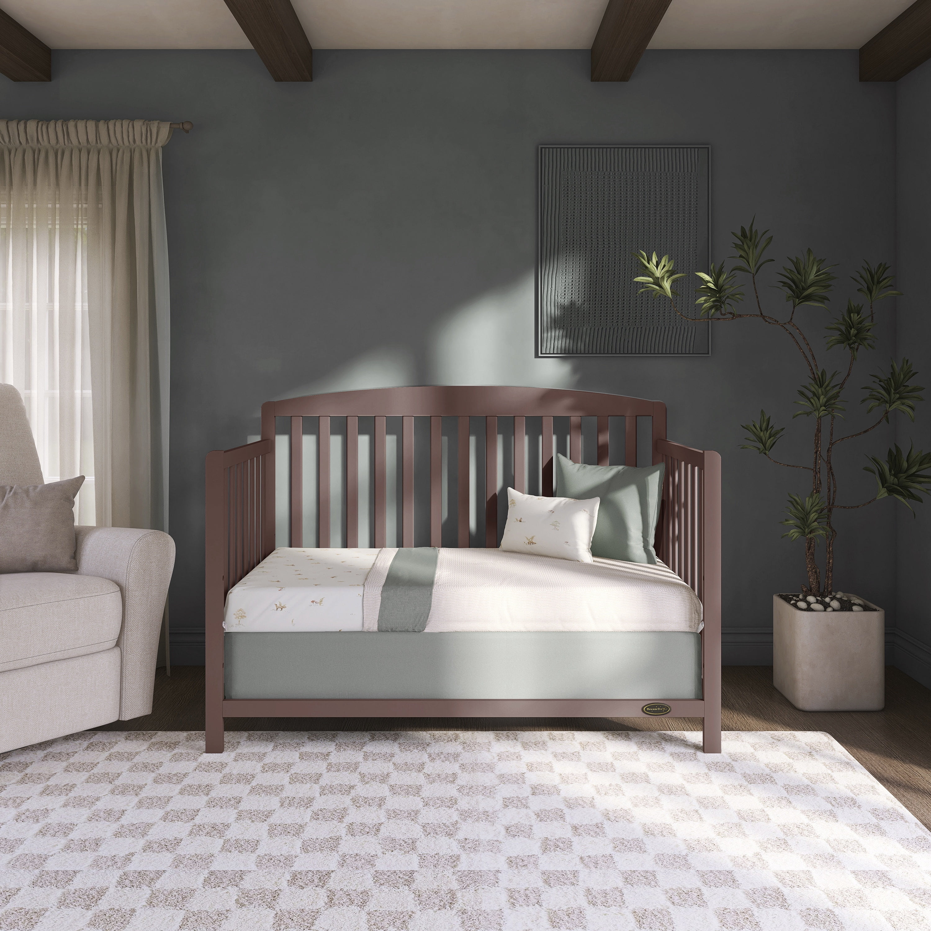 Lit bébé convertible 5 en 1 Dream On Me Odelle, couleur beurre d'amande