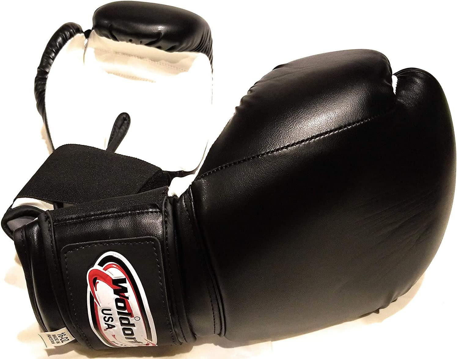 Woldorf Boxing Gloves in Leather Black 10oz Sparring, Grappling, Kickboxing, Fighting Gloves, Muay Thai Training Gloves, Heavy Bag Speed Punching Gloves.