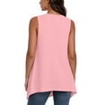 thumbnail image 6 of Karymi Workout Tops for Women Open‑Front Sleeveless Vest Cardigan, Casual Solid Flowy Asymmetric Hem, Draped Layering Vest with Side Pockets Cover‑Up Shirts for Women, 6 of 7