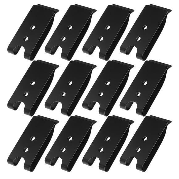 KAKOWELY backpack lock clip 12pcs Metal Belt Clip Holster Belt Clip Clasp Spring Buckle Hook Double Holes Belt Clip for Wallets Pouches Belt Bag Leather Crafts DIY Black