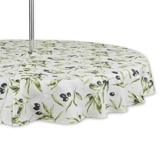 Mantel DII para interior/exterior con estampado de olivas, 152 cm, redondo