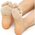 thumbnail image 2 of Women's 5 Pairs Toe Topper Socks Peep Toe Half Toe Socks Cotton, 2 of 2