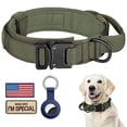 thumbnail image 1 of WAAYEE Collar Táctico para Perro, Collar Ajustable de Entrenamiento Militar de Nylon con Asa de Control y Hebilla de Metal Pesado para Perros Medianos y Grandes, con Parches y Estuche para Airtags (M, 1 of 8