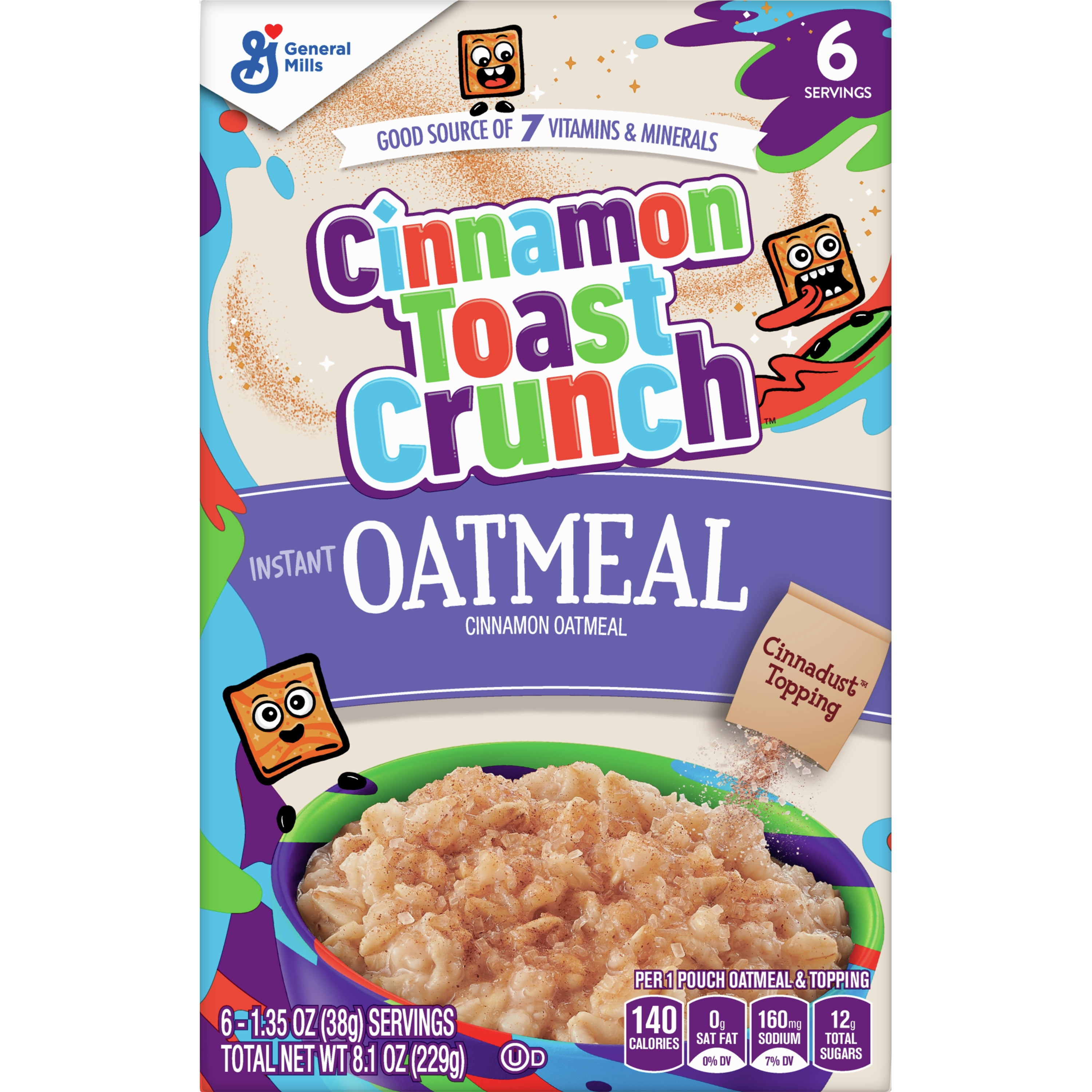 Cinnamon Toast Crunch Instant Oatmeal, 6 ct, 8.8 oz