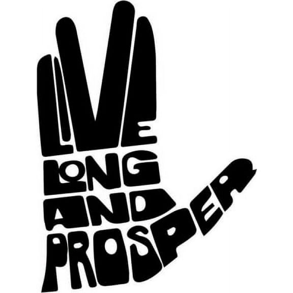 live long and prosper vinyl decal sticker | cars trucks vans walls laptops cups | black | 5.5 inches | kcd977